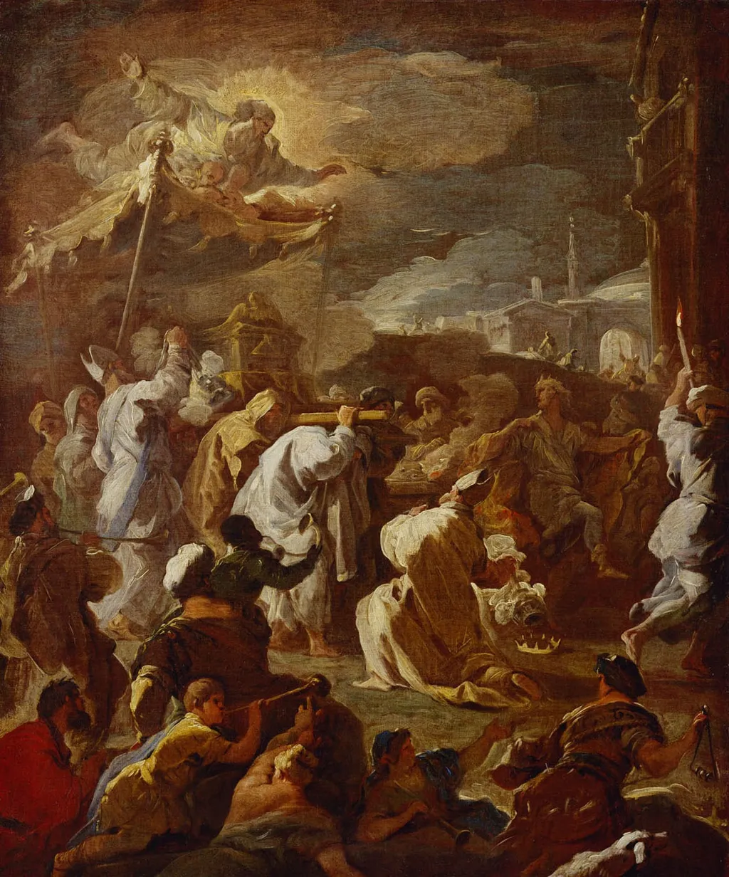 Transfer of the Ark of the Covenant by David, by Luca Giordano, unspecified, 1693