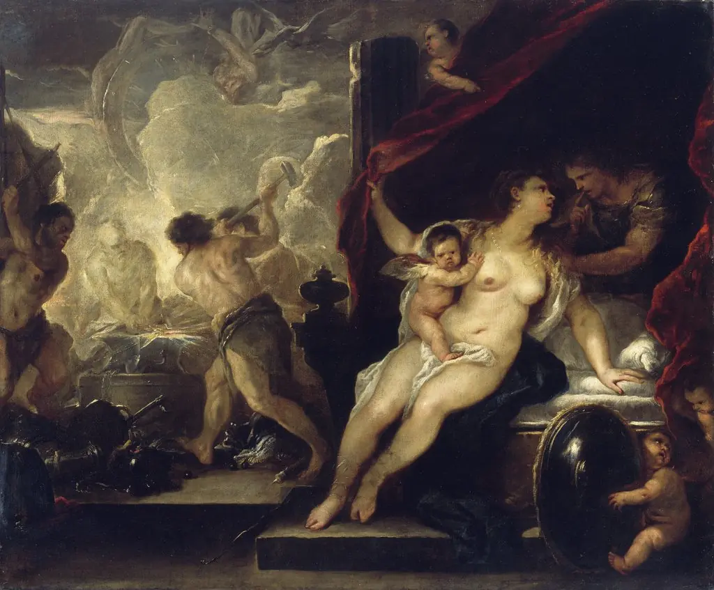 Venus, Mars and the Forge of Vulcan, by Luca Giordano