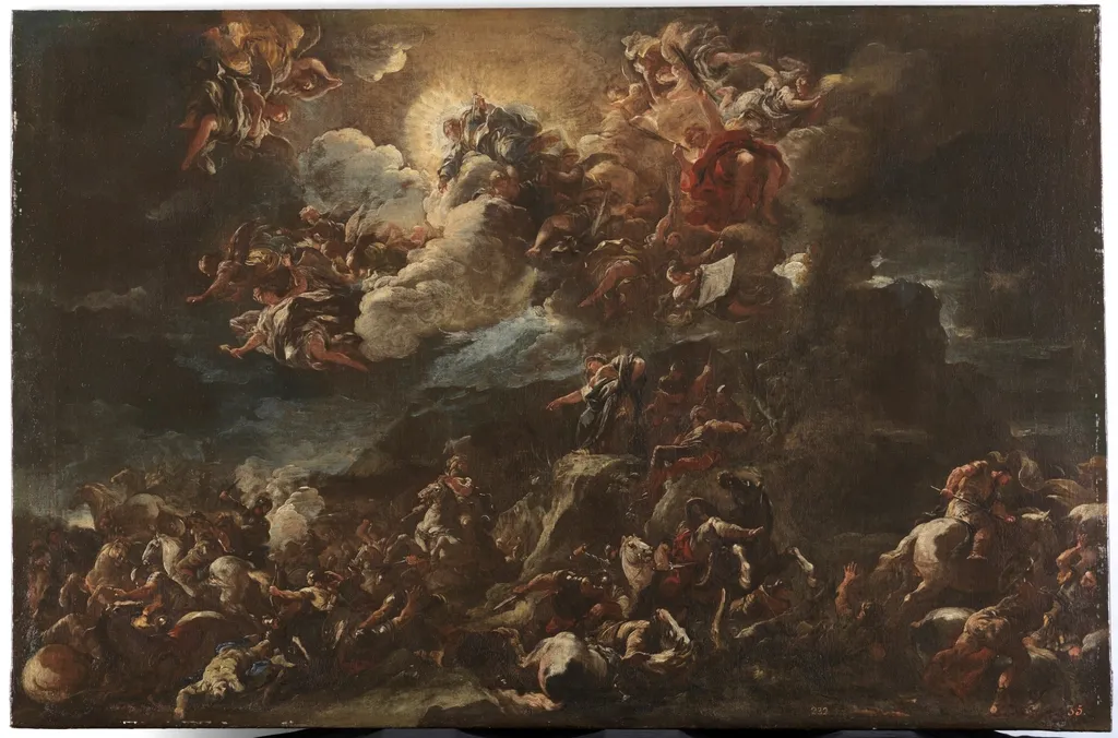 Victoria de los israelitas y cántico de Débora, by Luca Giordano, oil, 1696