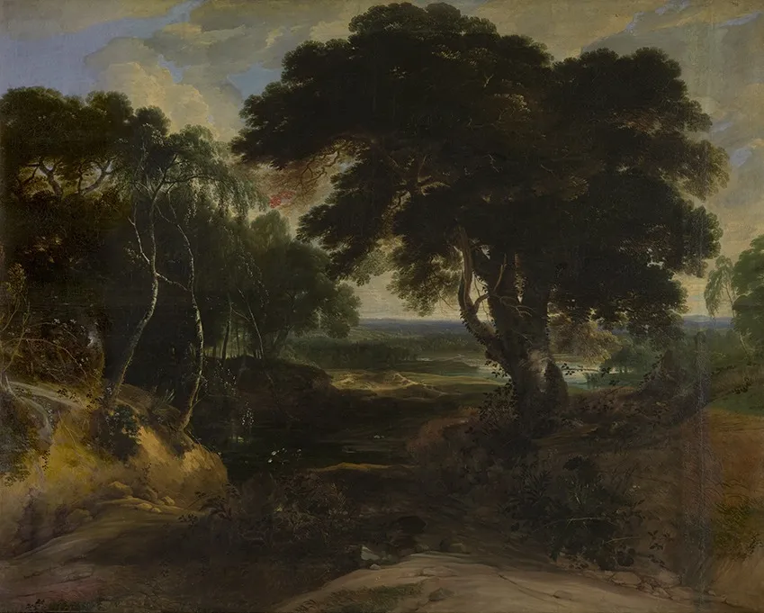 Wooded Landscape, by Lucas Achtschellinck, oil, 1626