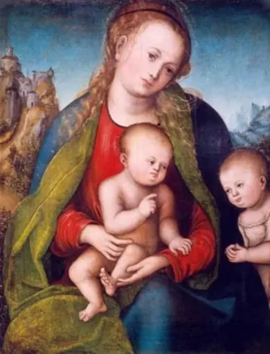 Maria cu Iisus si Sfântul Ioan, by Lucas Cranach cel Bătrân