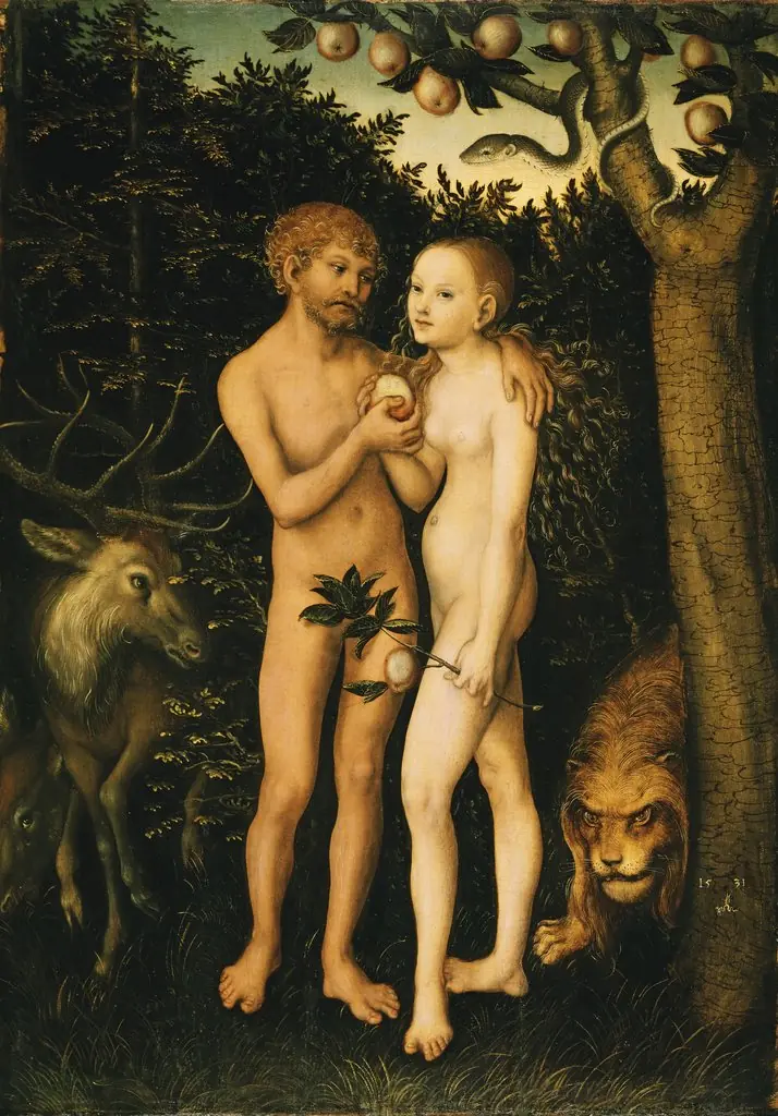 Adam and Eve, by Lucas Cranach the Elder