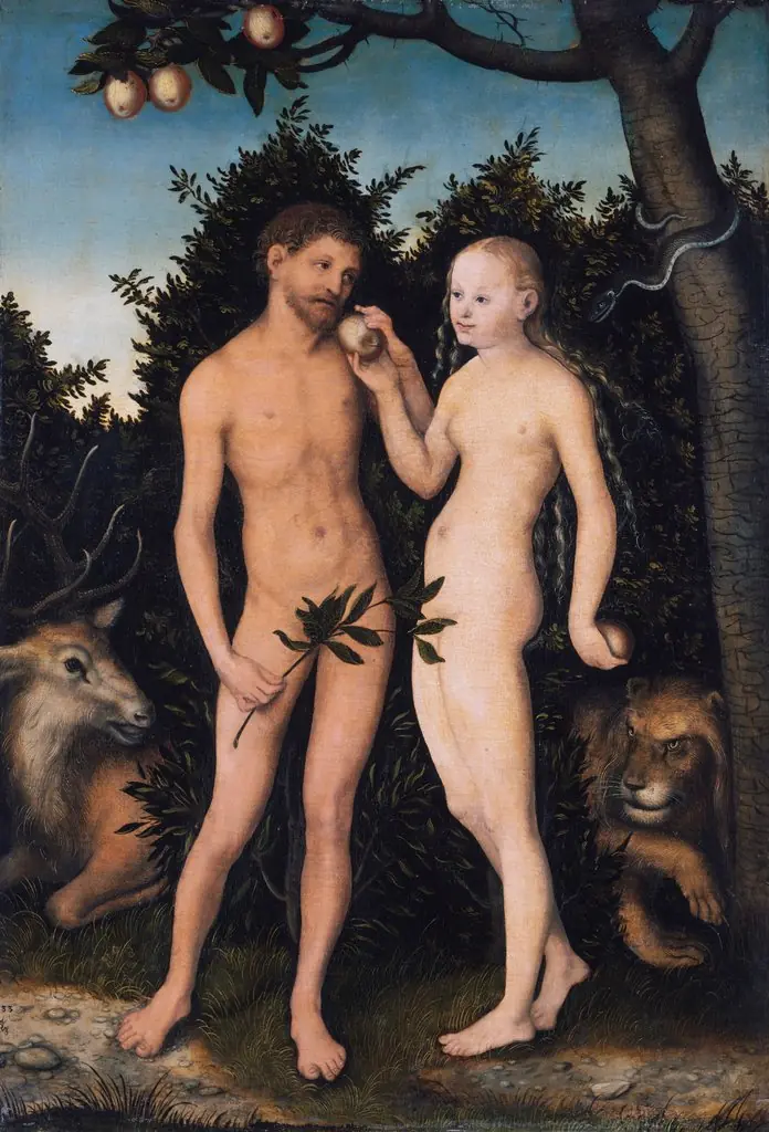 Adam and Eve in paradise, by Lucas Cranach the Elder