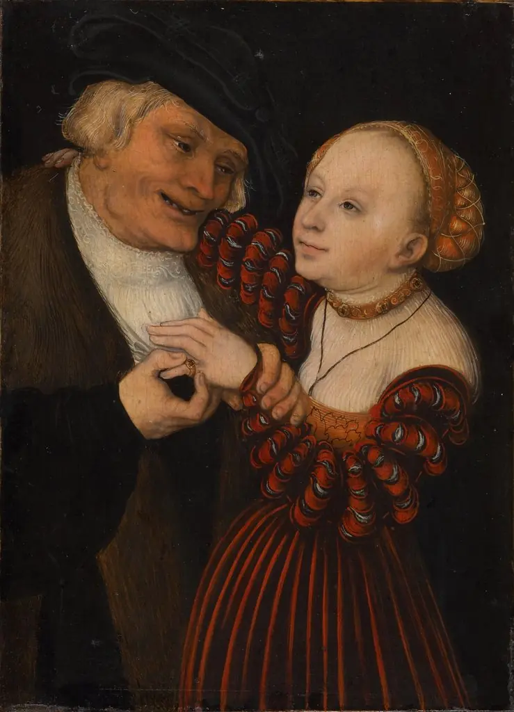 An Old Man with a Girl, by Lucas Cranach the Elder