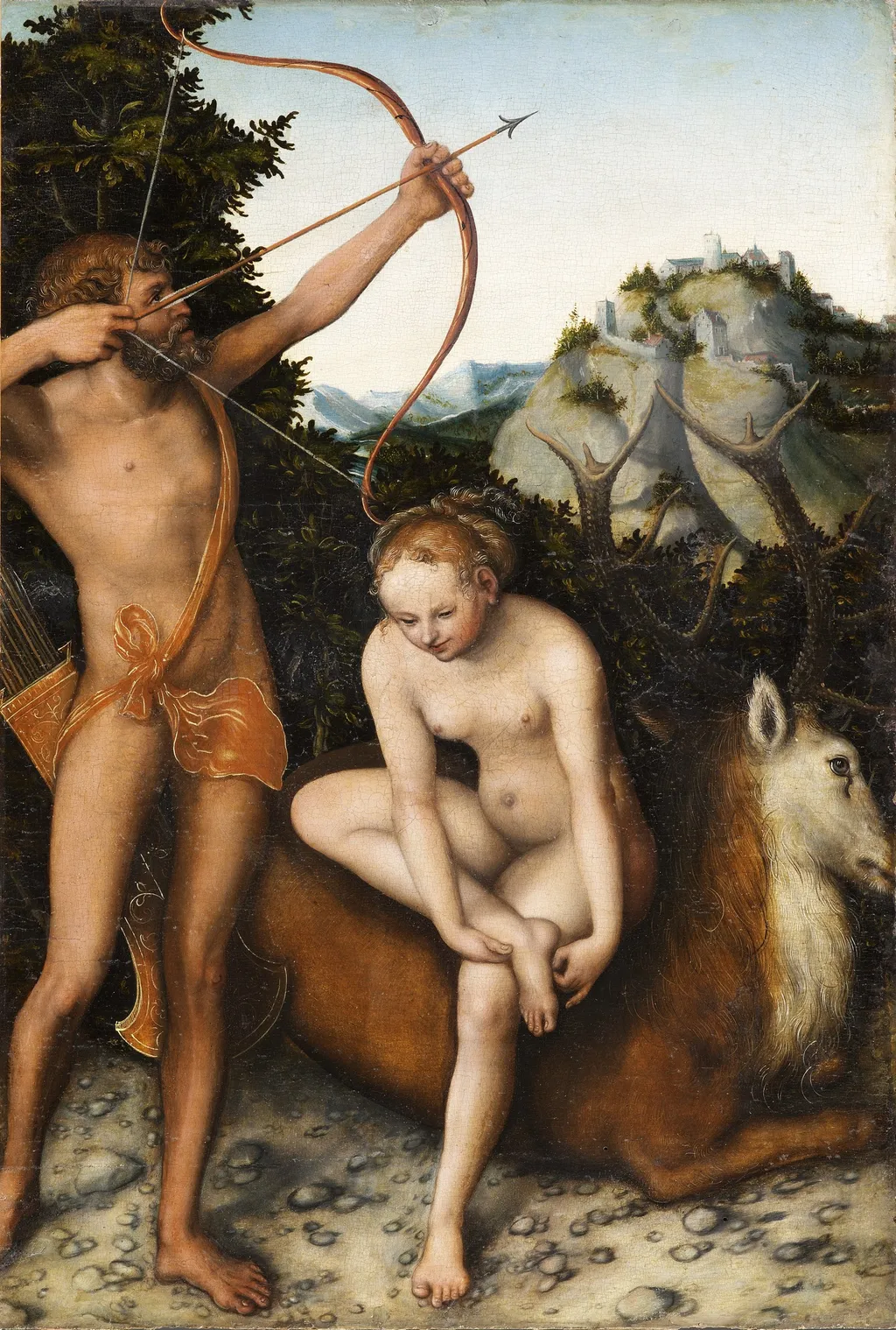 Apollo and Diana, by Lucas Cranach the Elder, oil, 1530