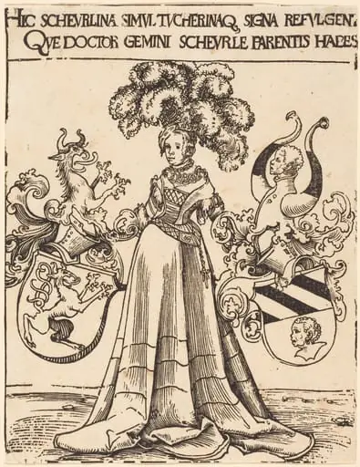 Bookplate of Scheurl and Tucher, by Lucas Cranach the Elder