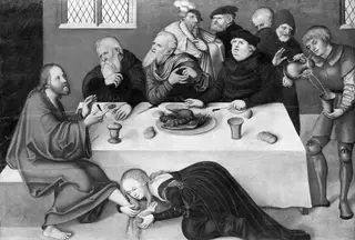 Christ in the House of the Pharisee, by Lucas Cranach the Elder, 1522