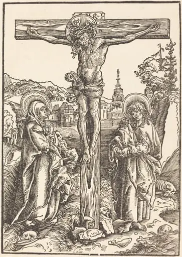Christ on the Cross Between the Virgin and Saint John, by Lucas Cranach the Elder