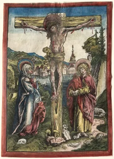 Christ on the Cross between the Virgin and Saint John, by Lucas Cranach the Elder