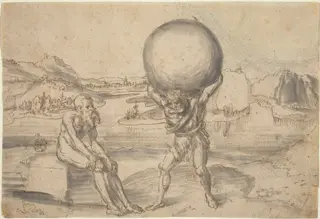 Hercules Relieving Atlas of the Globe, by Lucas Cranach the Elder, 1530