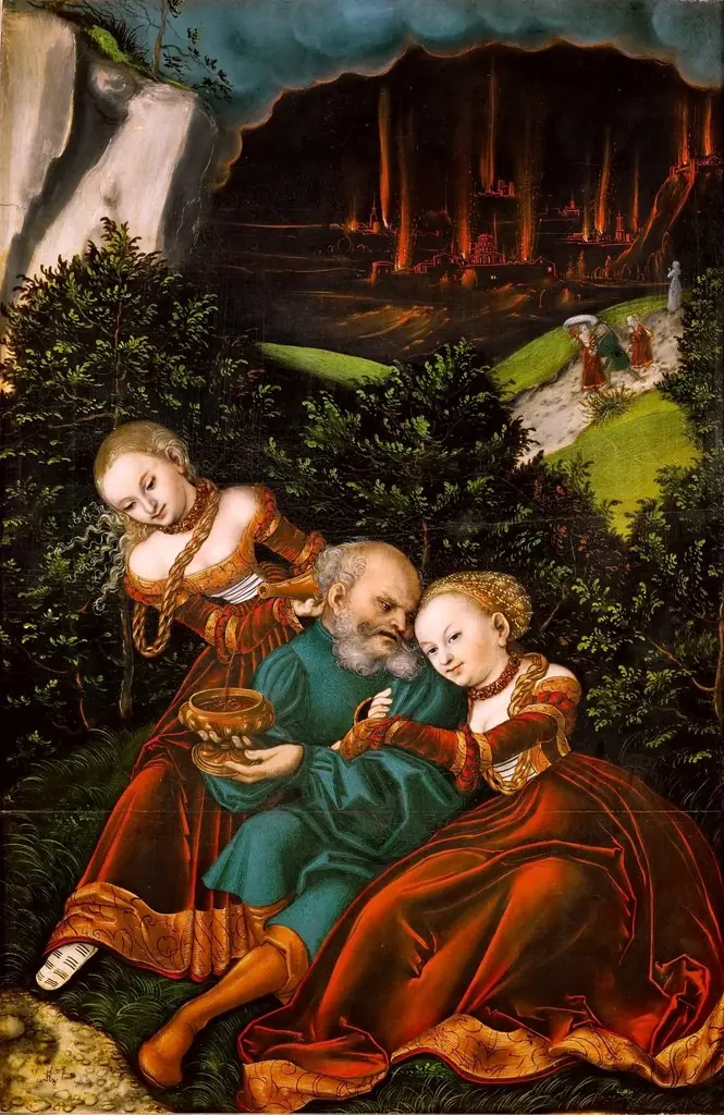 Lot and his daughters, by Lucas Cranach the Elder