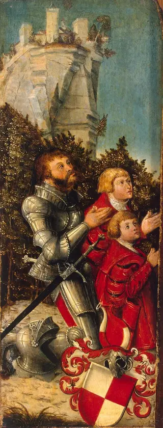 Portrait of a Knight and His Two Sons, by Lucas Cranach the Elder