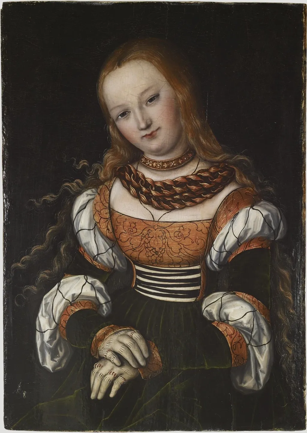 Portrait of a young woman, by Lucas Cranach the Elder, paint, 1525