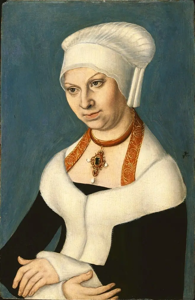 Portrait of Barbara Duchess of Saxony (1478-1534), Gemäldegalerie Berlin, by Lucas Cranach the Elder