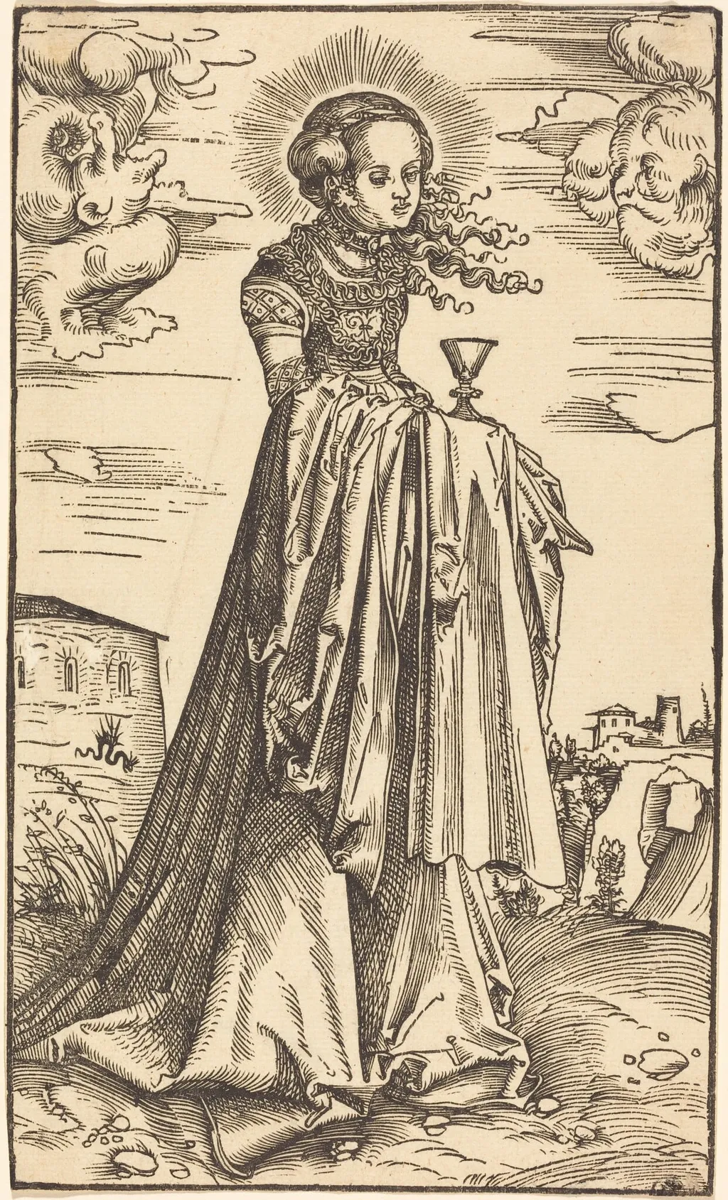 Saint Barbara, by Lucas Cranach the Elder, ink, 1512