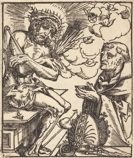 Saint Bernard Adoring the Man of Sorrows, by Lucas Cranach the Elder