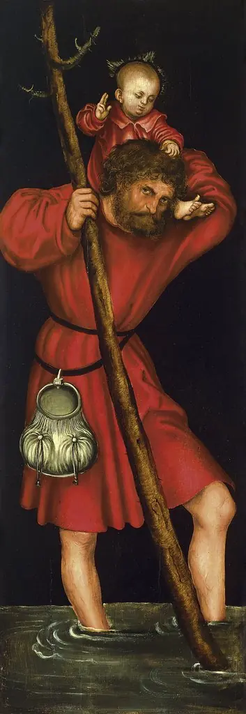 Saint Christopher (exterior left wing), by Lucas Cranach the Elder