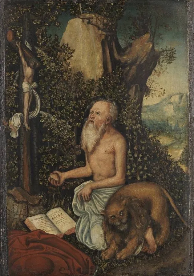 Saint Jerome, by Lucas Cranach the Elder, oil, 1549