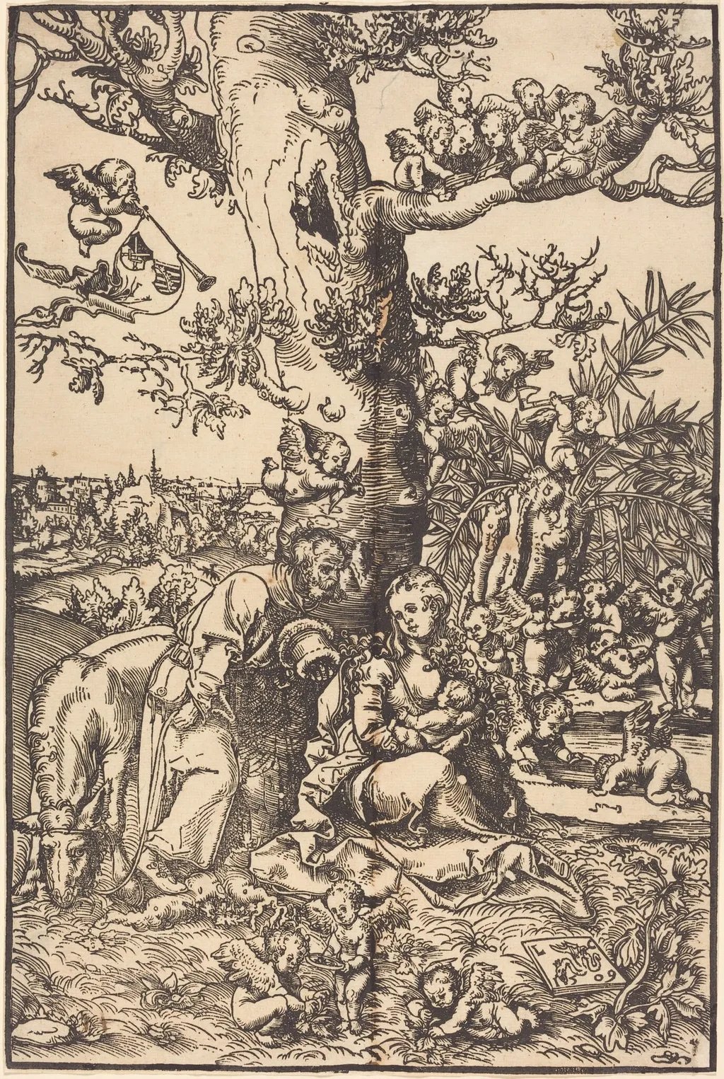 The Rest on the Flight into Egypt, by Lucas Cranach the Elder, ink, 1509