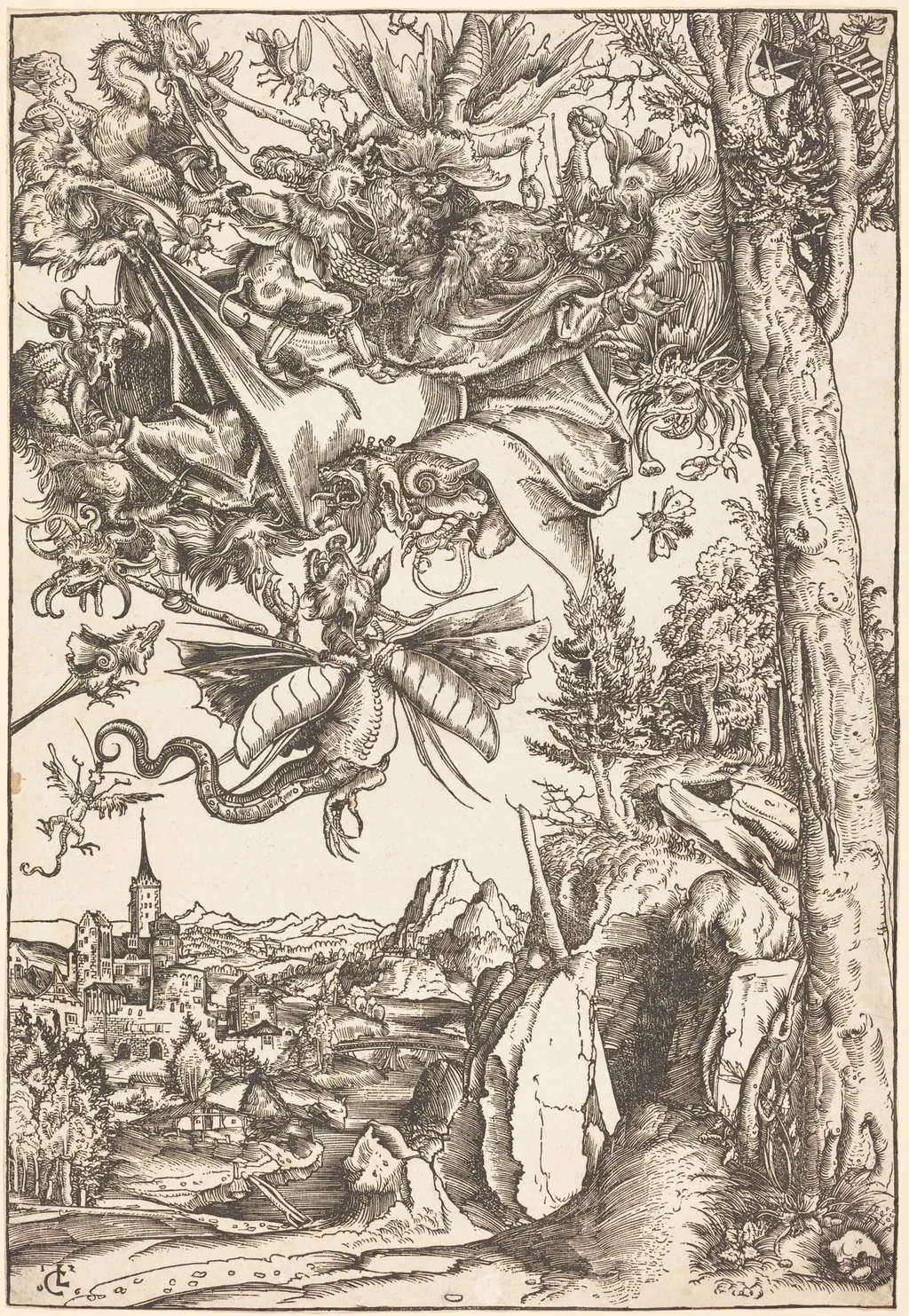 The Temptation of Saint Anthony, by Lucas Cranach the Elder, ink, 1506