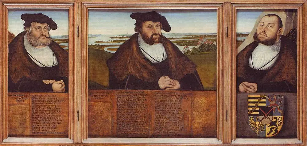 The three Electors of Saxony, by Lucas Cranach the Elder