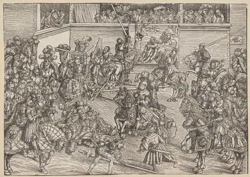 The Tournament with Sampson and the Lion, by Lucas Cranach the Elder
