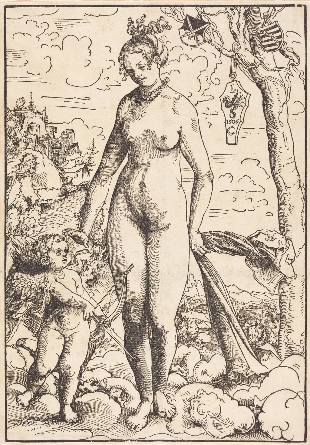 Venus and Cupid, by Lucas Cranach the Elder, ink, 1506