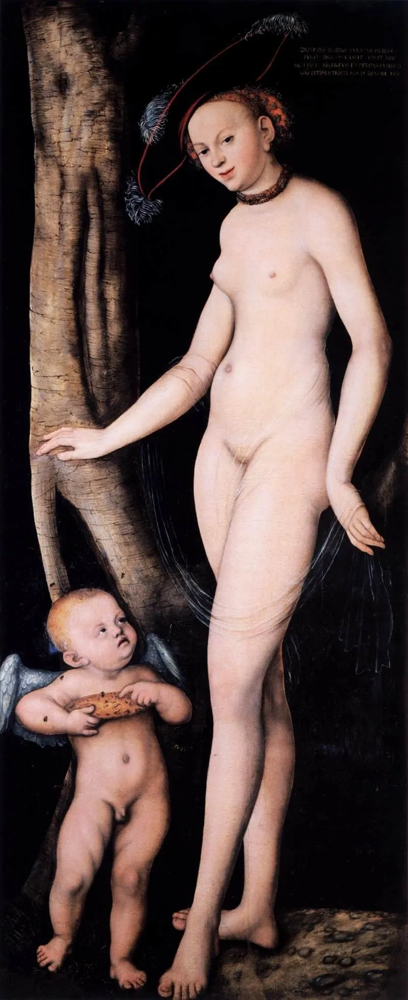 Venus and Cupid with a Honeycomb, by Lucas Cranach the Elder, oil, 1531