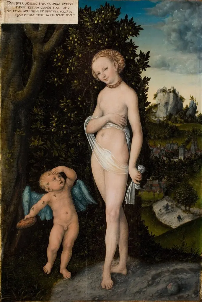 Venus with Cupid Stealing Honey, by Lucas Cranach the Elder