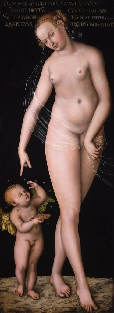 Venus with Cupid stealing honey, by Lucas Cranach the Elder