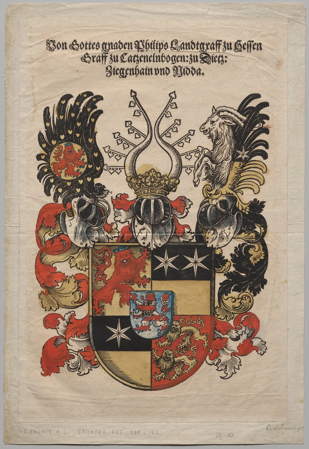 Coat of Arms of Philip, Landgrave of Hesse, by Lucas Cranach the Younger, 1546