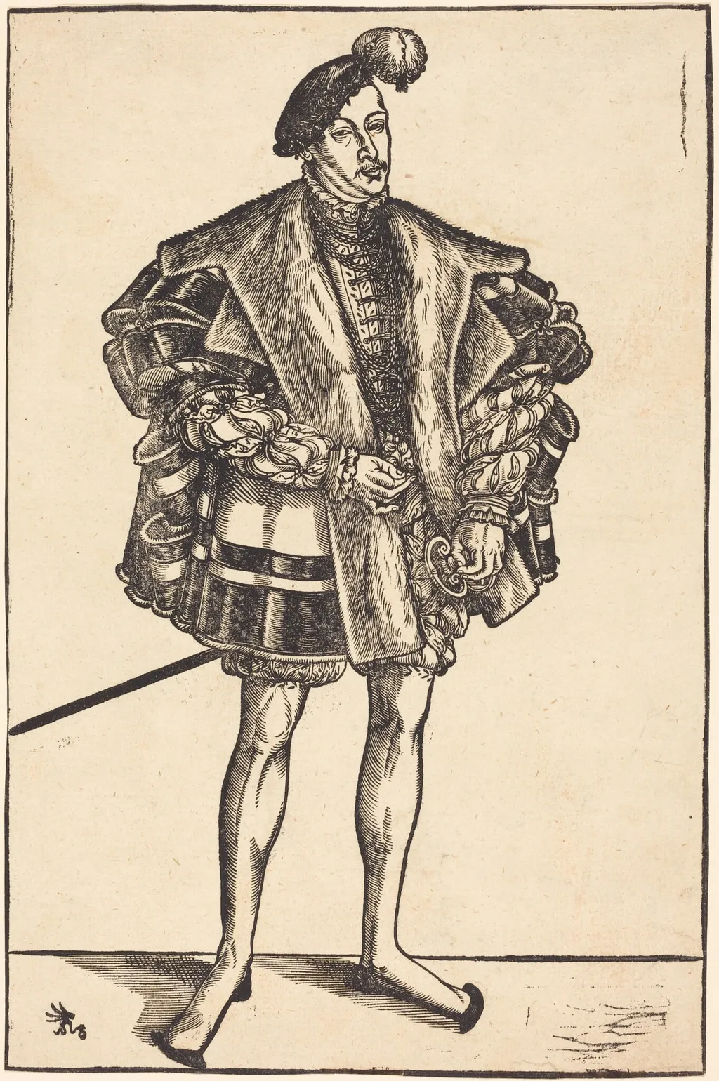 John William, Duke of Saxe-Coburg, by Lucas Cranach the Younger, ink, 1550