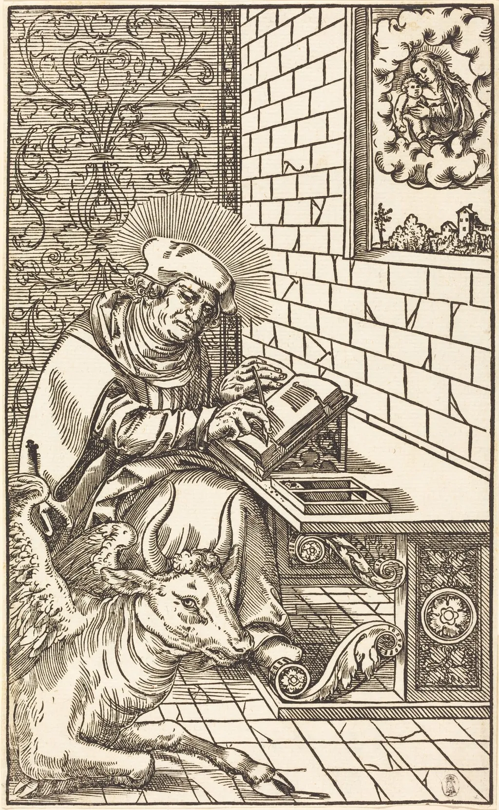 Saint Luke, by Lucas Cranach the Younger, ink, 1550