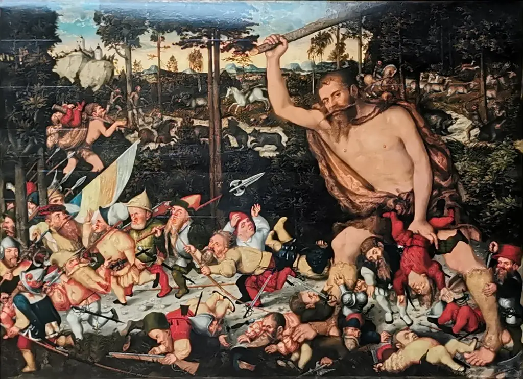 The awakened Hercules and the Pygmies, by Lucas Cranach the Younger