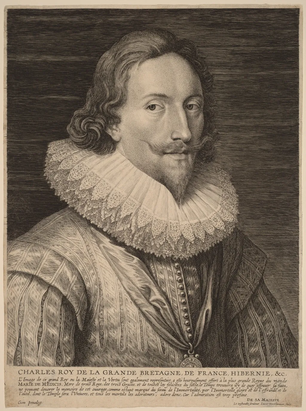 Charles I, King of England, by Lucas Emil Vorsterman, ink, 1635