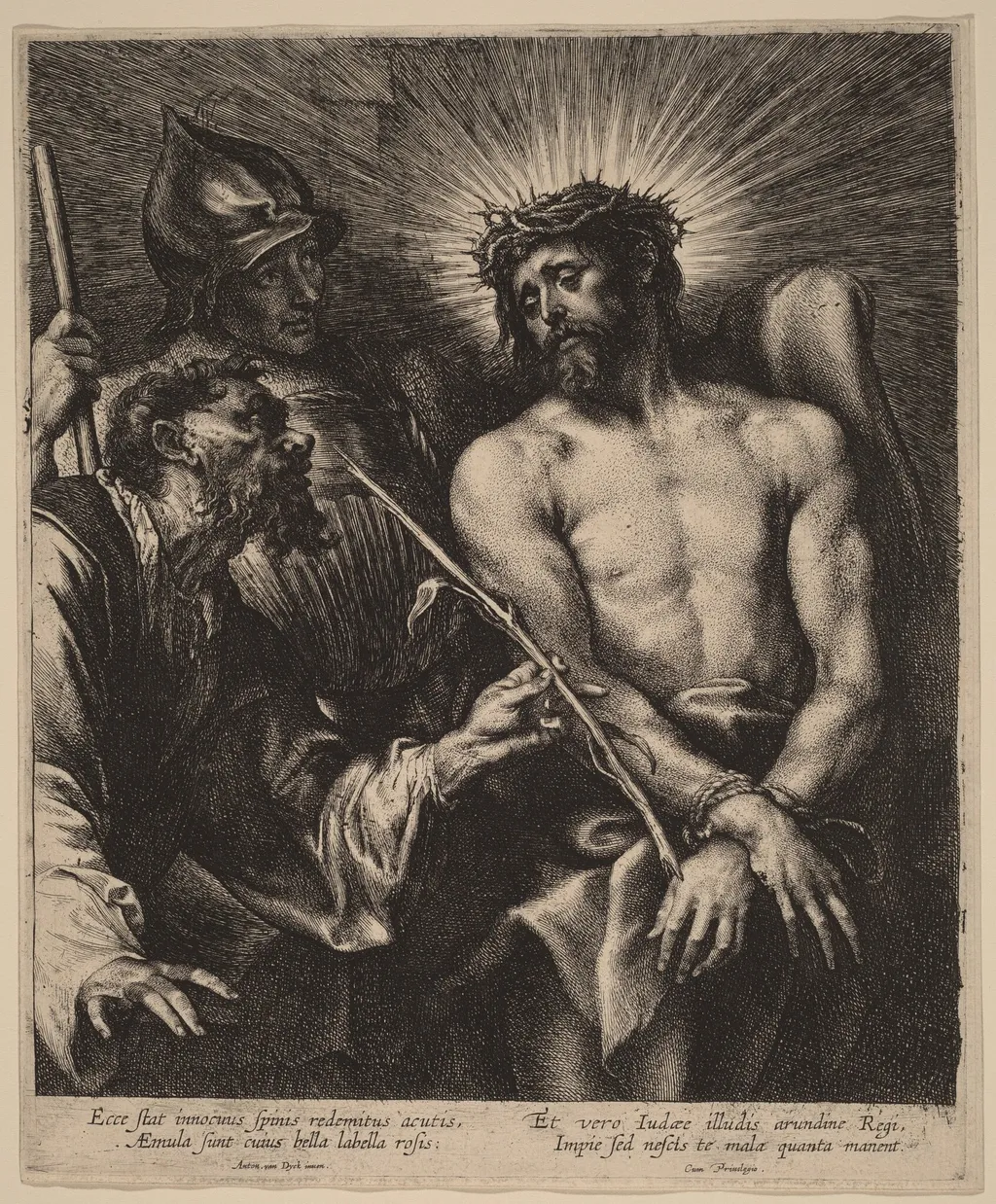 Christ Crowned with Thorns, by Lucas Emil Vorsterman, ink, 1630