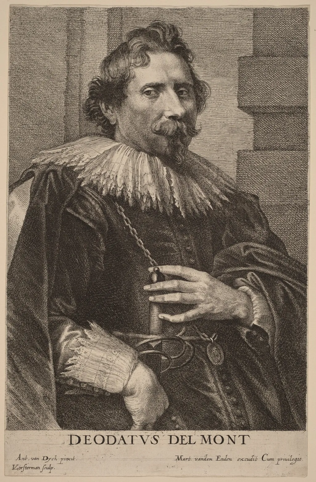 Deodat Delmont, by Lucas Emil Vorsterman, ink, 1634