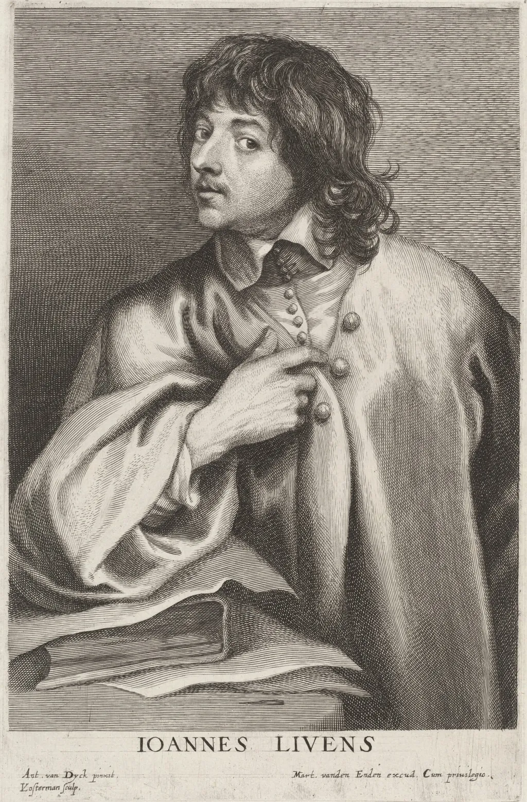 Jan Lievens, by Lucas Emil Vorsterman, ink, 1634