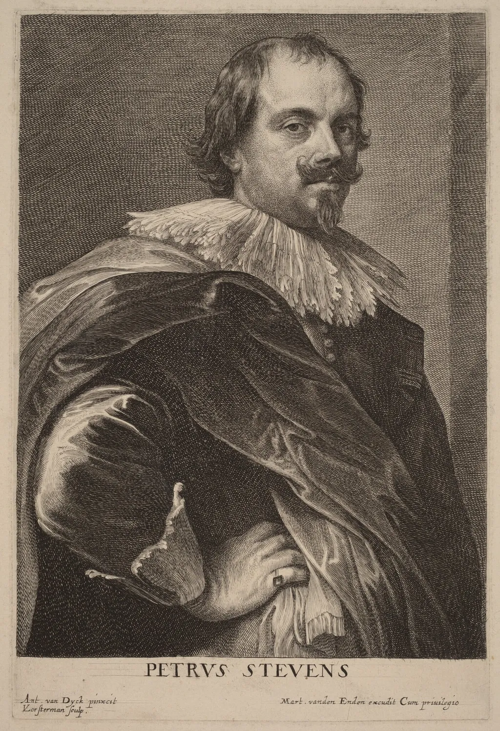 Petrus Stevens, by Lucas Emil Vorsterman, ink, 1634