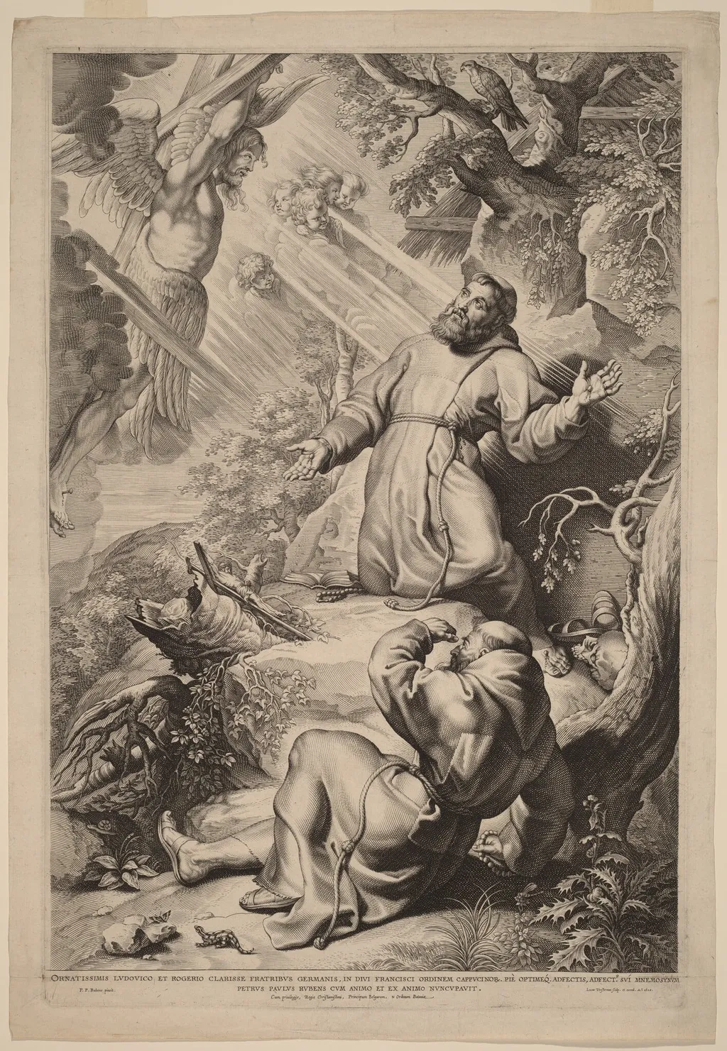 Saint Francis Receiving the Stigmata, by Lucas Emil Vorsterman, ink, 1620