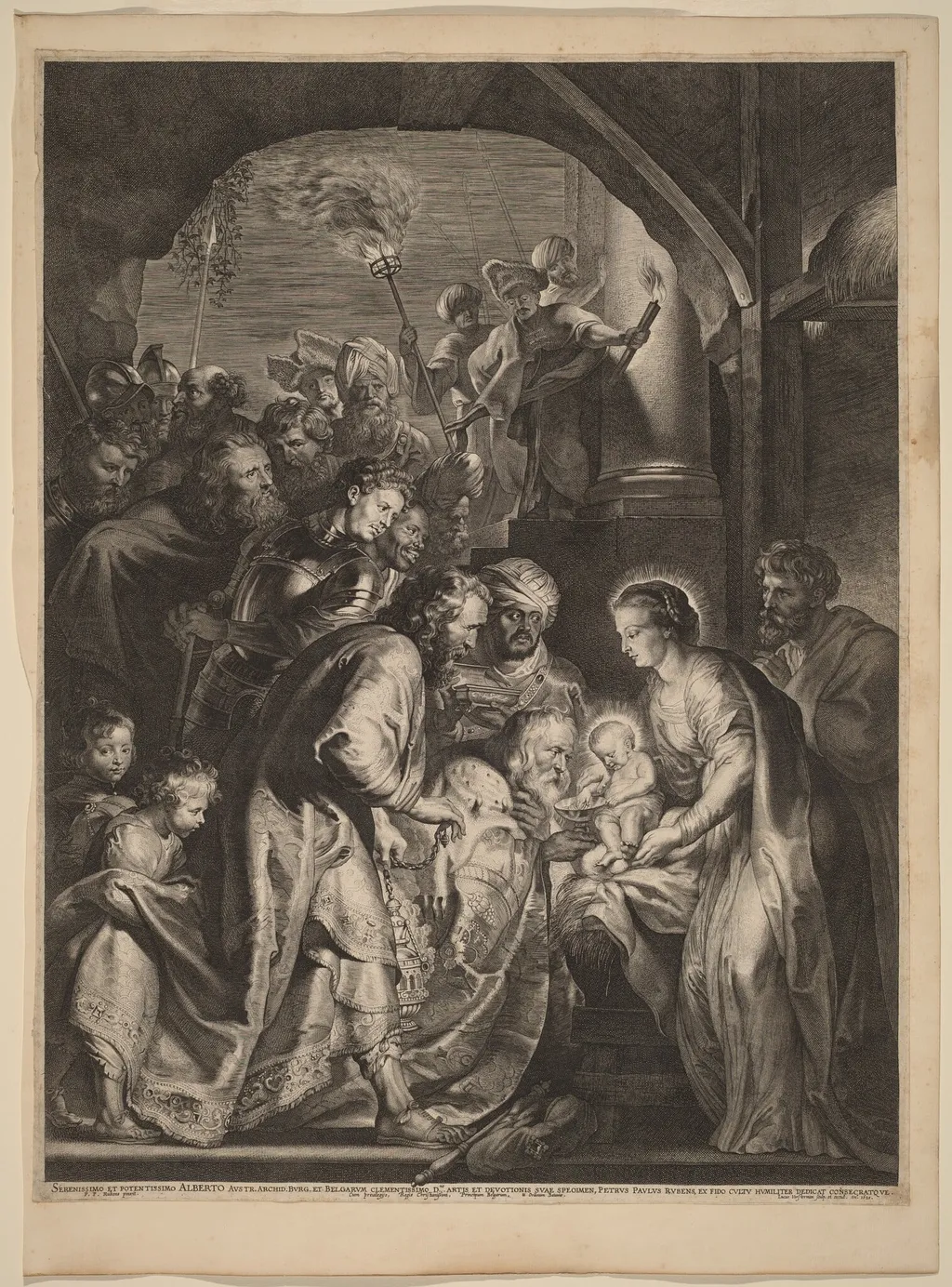 The Adoration of the Magi, by Lucas Emil Vorsterman, ink, 1620