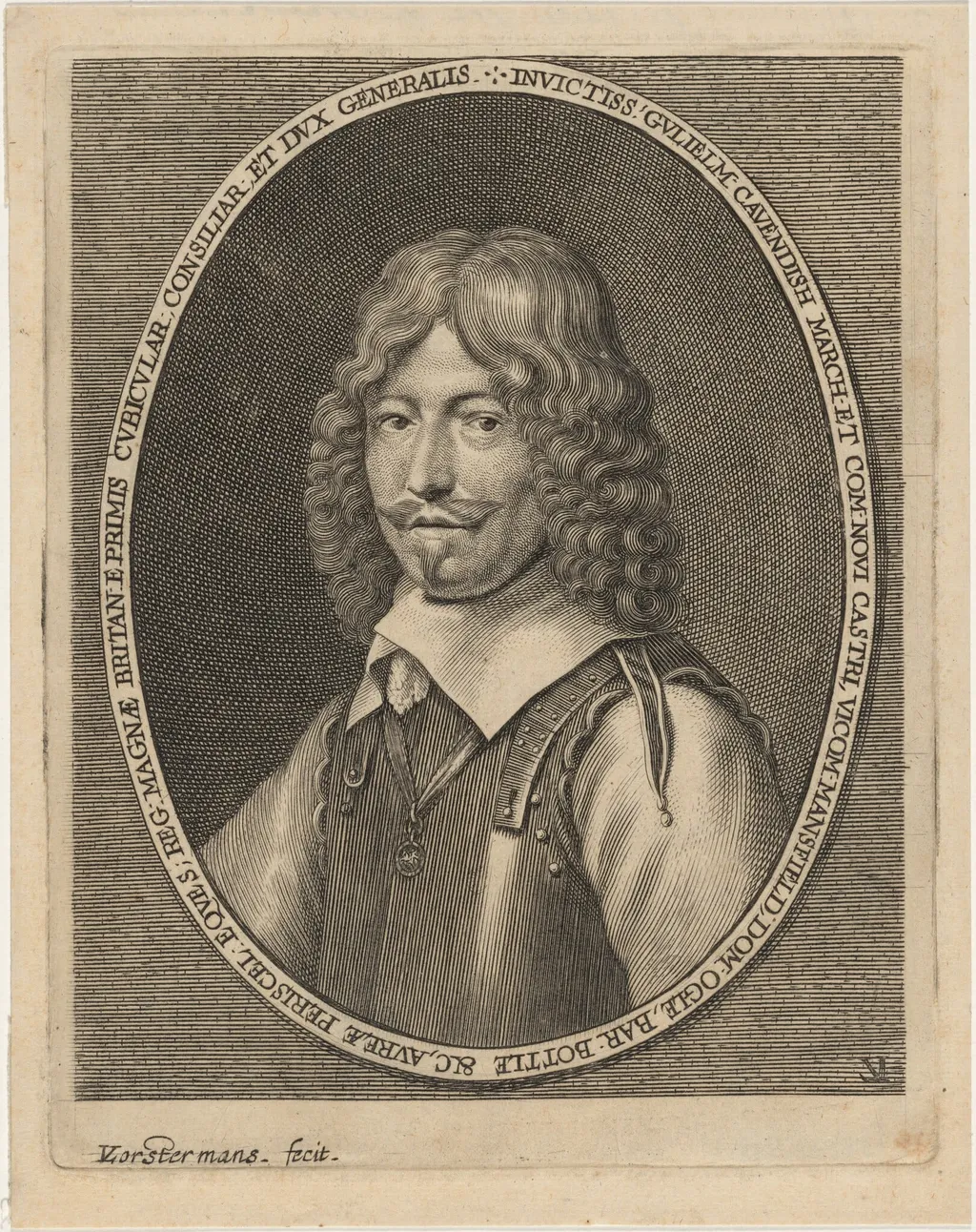 William, First Duke of Newcastle, by Lucas Emil Vorsterman, ink, 1635