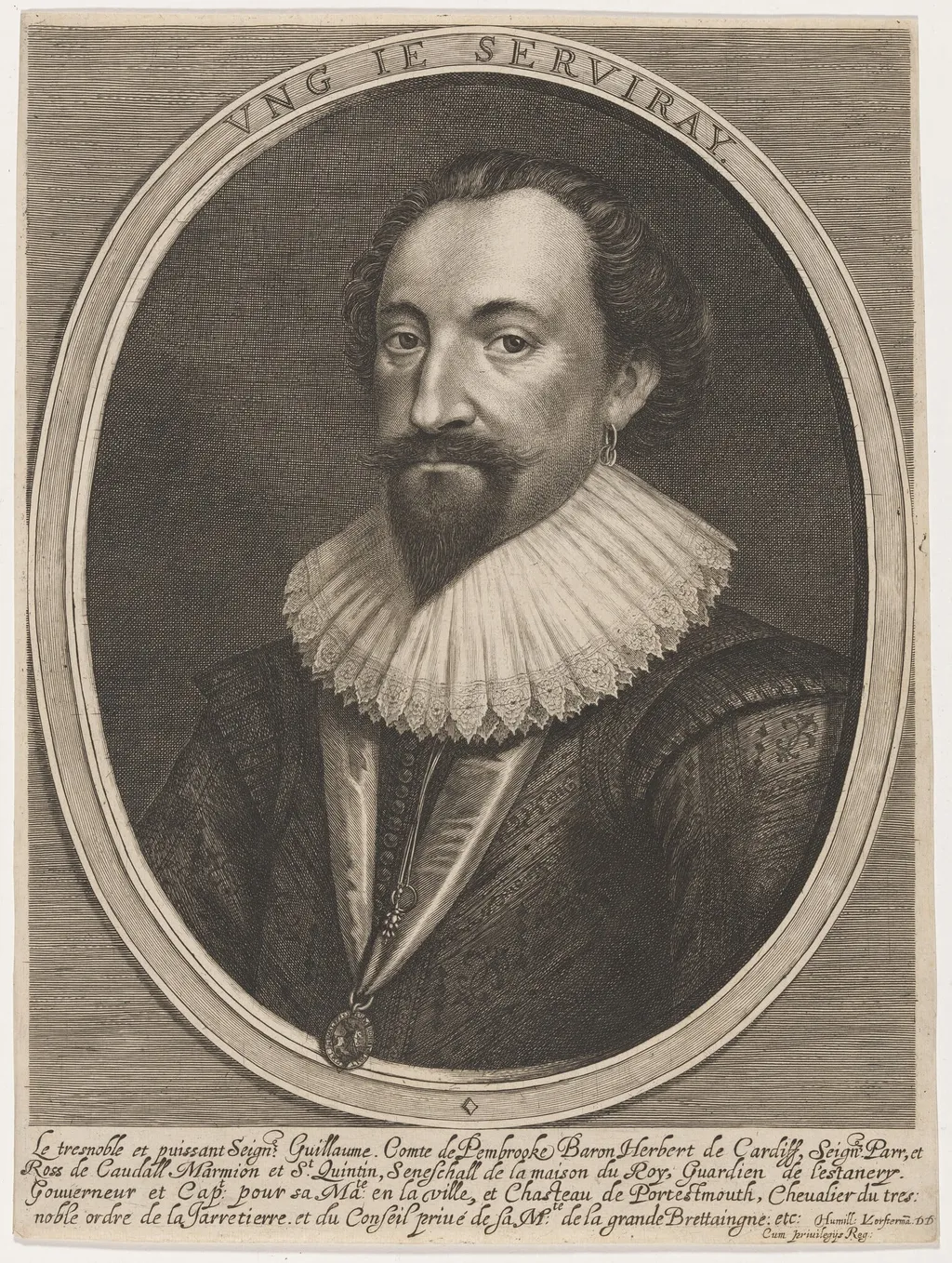 William Herbert, Third Earl of Pembroke, by Lucas Emil Vorsterman, ink, 1635
