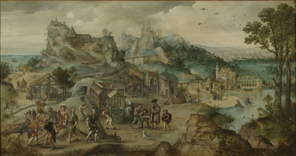 De kopermijn, by Lucas Gassel, oil, 1544