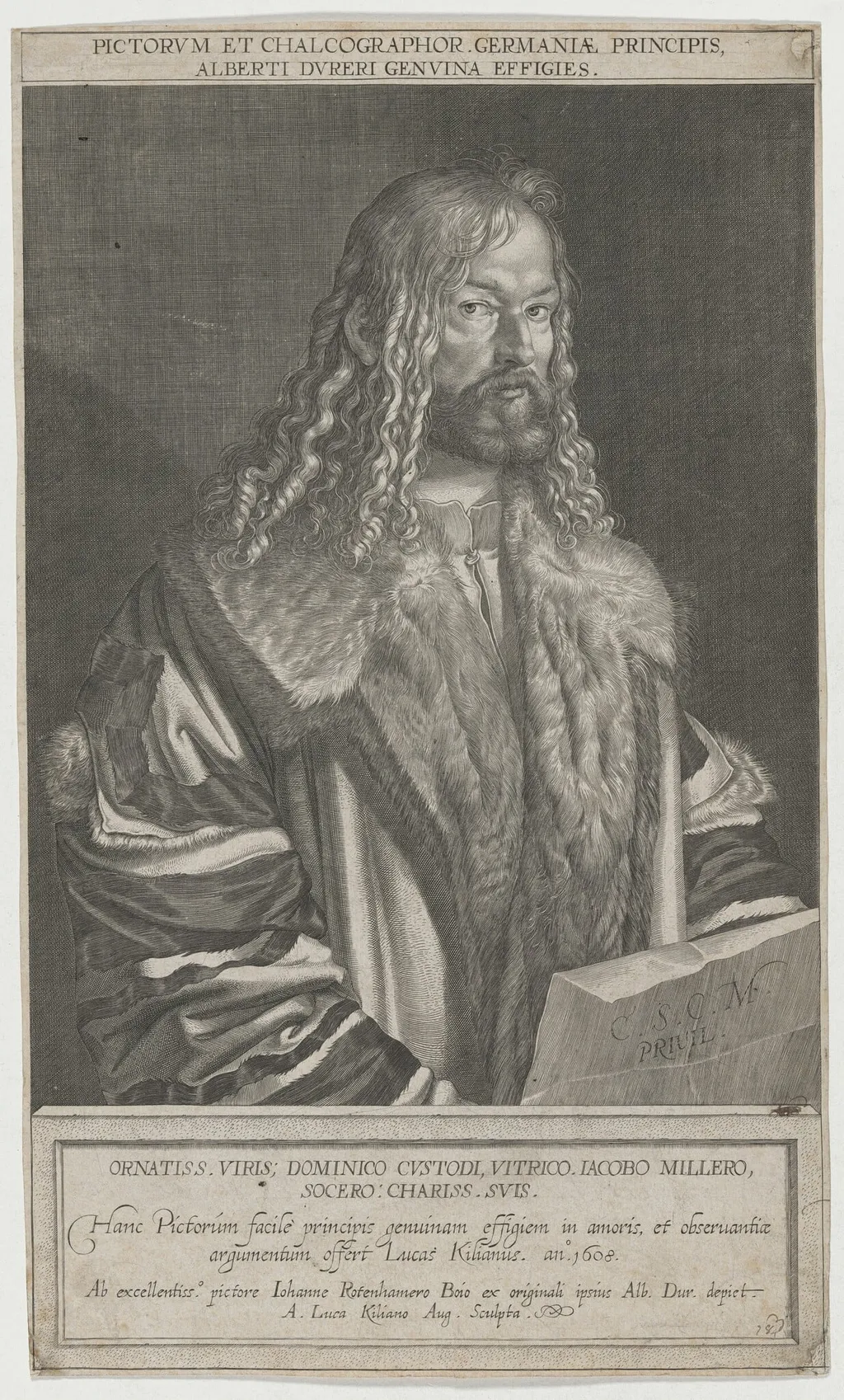Albrecht Durer, by Lucas Kilian, ink, 1608
