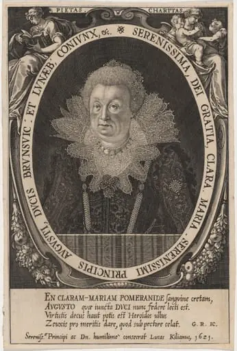 Clara Maria, Duchess of Brunswick, Wife of August II, by Lucas Kilian