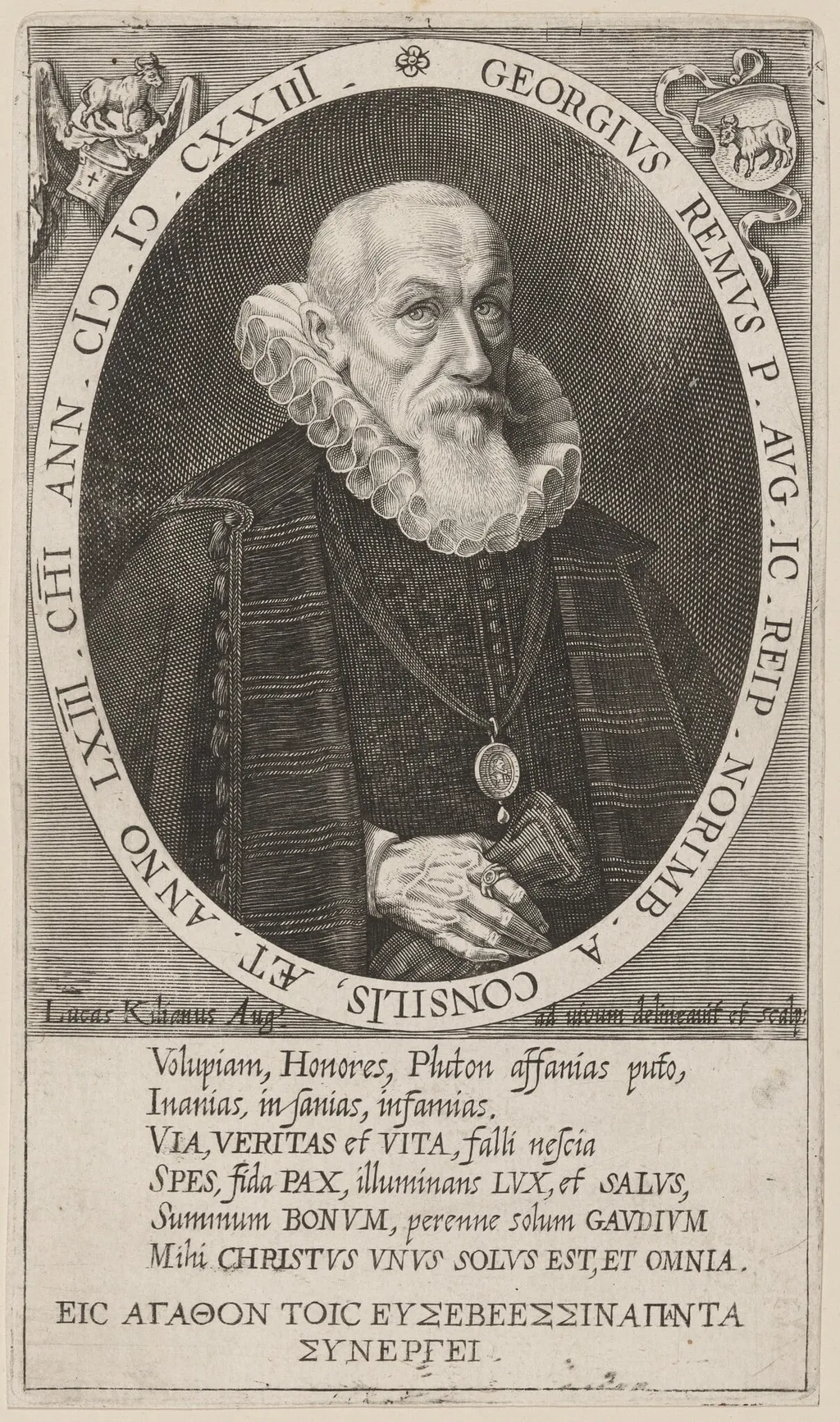 Georgius Remus, by Lucas Kilian, ink, 1623