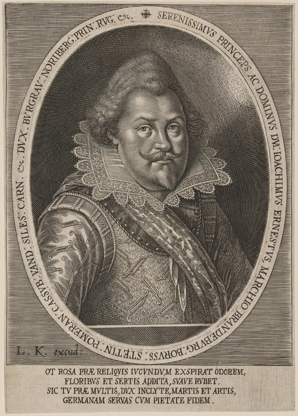 Joachim Ernest, Elector of Brandenburg, by Lucas Kilian, ink, 1608