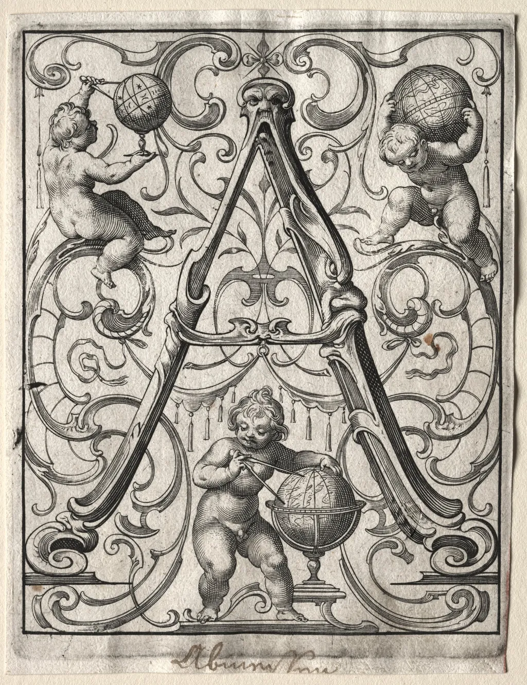 New ABC Booklet: A, by Lucas Kilian, 1627