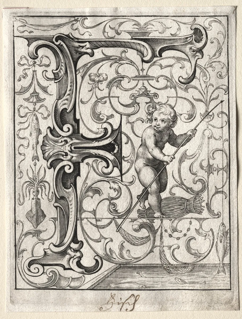 New ABC Booklet: F, by Lucas Kilian, 1627